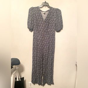 Universal Threads dark blue and white button up or down jumpsuit